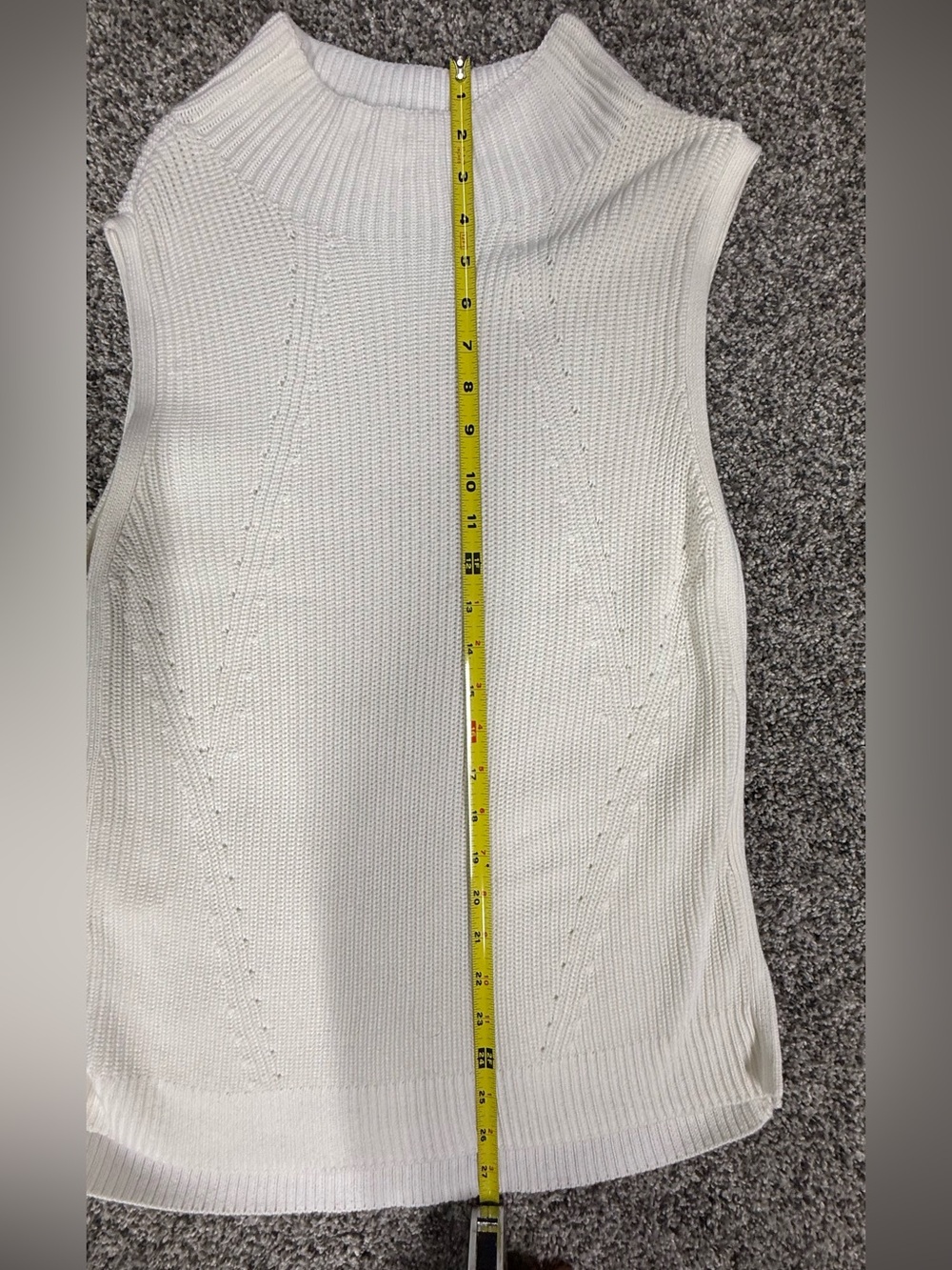 White Sleeveless Knit Sweater Tunic - Picture 7 of 8